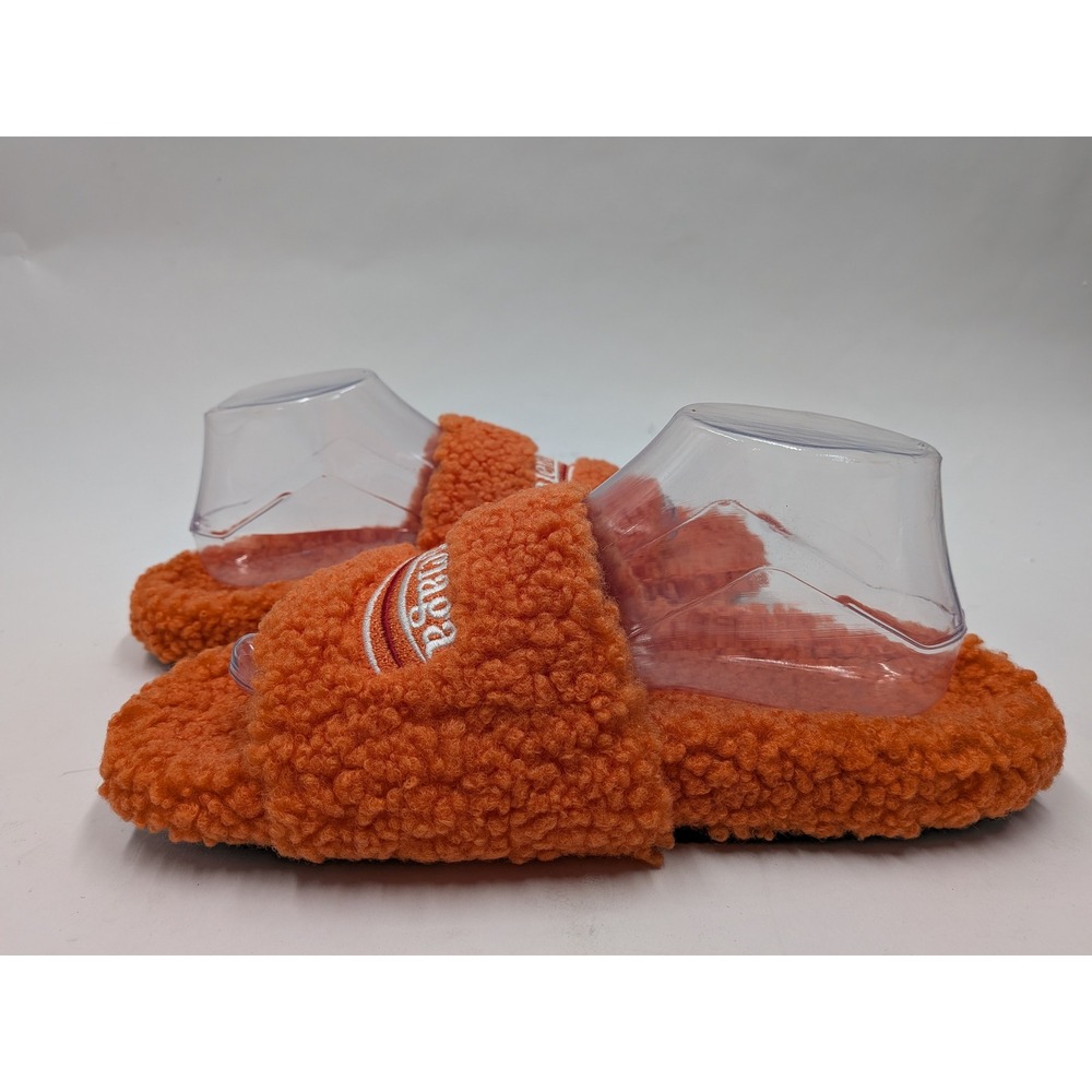 Balenciaga Political Campaign Furry Slides Orange Faux Fur Slippers Sz 45 US 11 - Picture 5 of 11